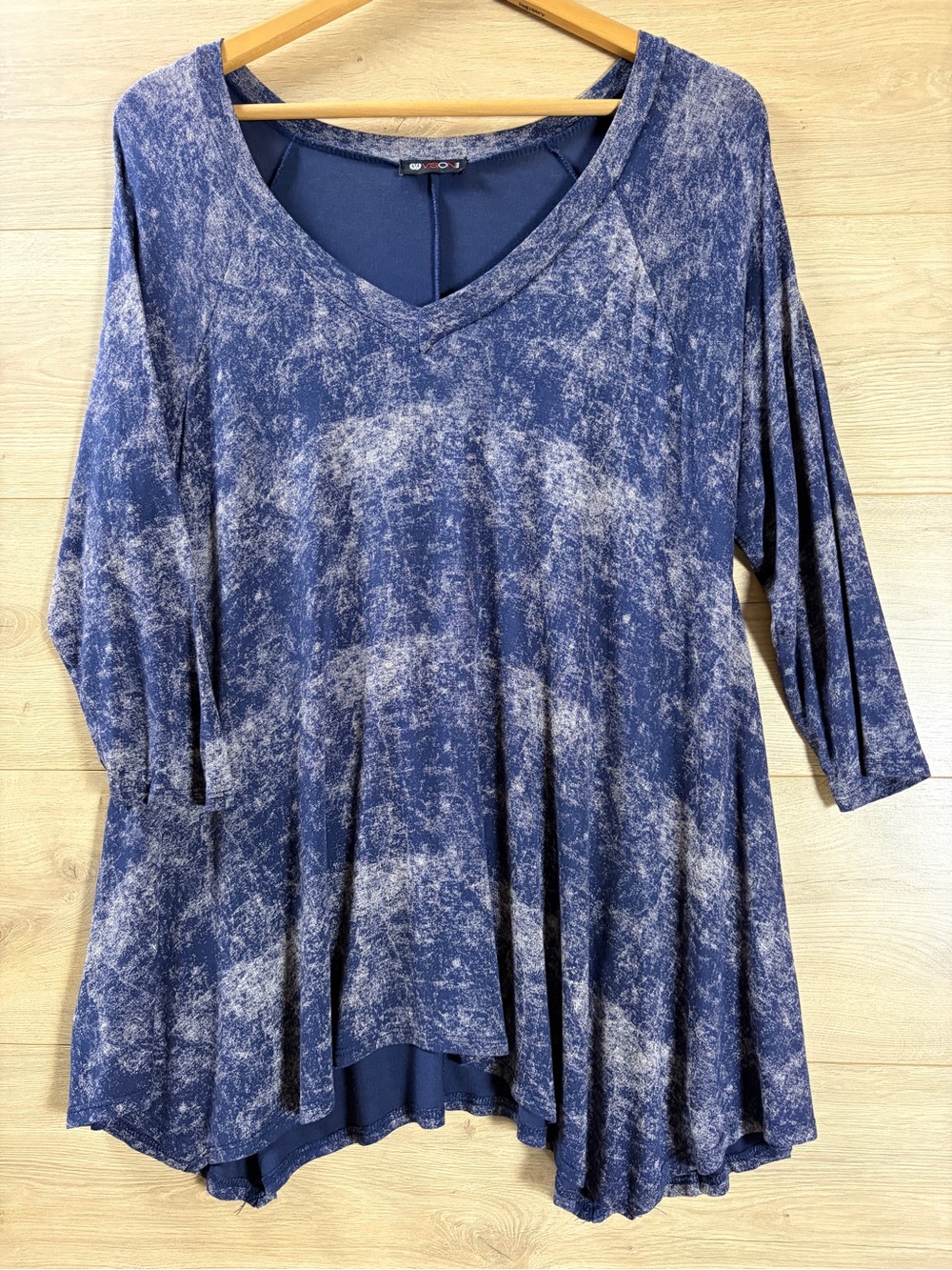 Blue Acid Wash Asymmetrical Tunic SMALL